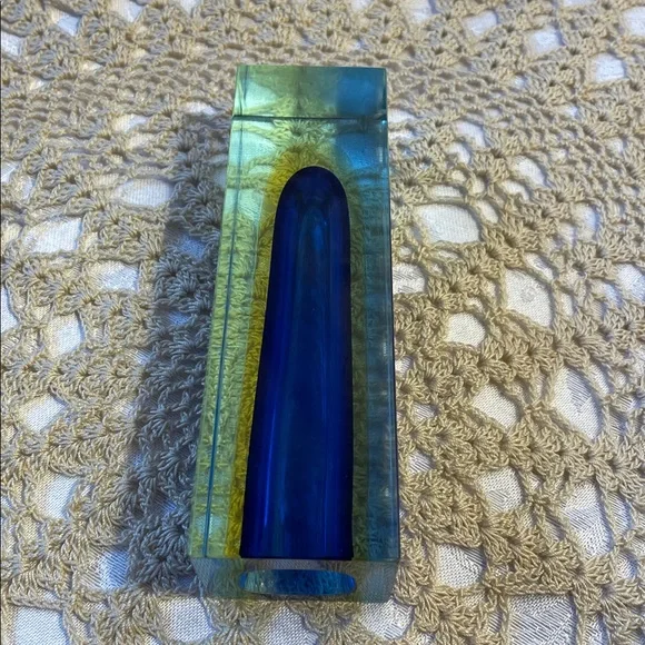 Vintage 1930’s Murano glass vase Blue & Gold Glass. - Picture 3 of 6